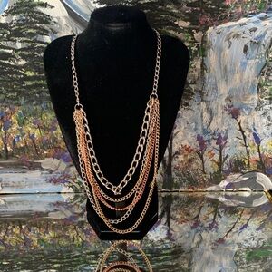 Chic Gold and Silver Chain Necklace